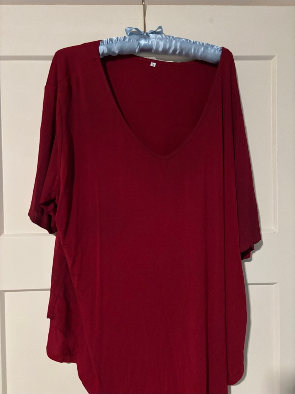 Women’s Deep V-Neck Red Top